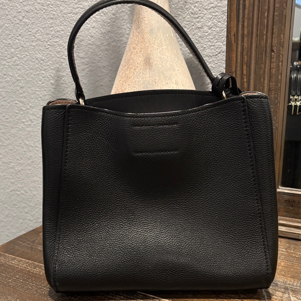 Kate Spade Black Textured Satchel Vintage - Picture 2 of 11